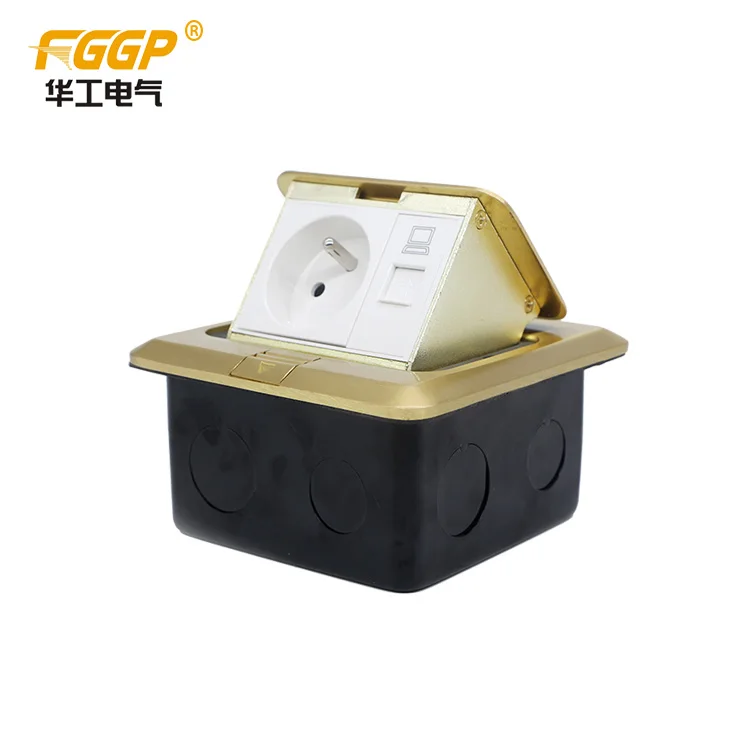 
SAA GCC CE RoHs TUV 16a 250v french floor mounted pop-up type floor socket outlet 