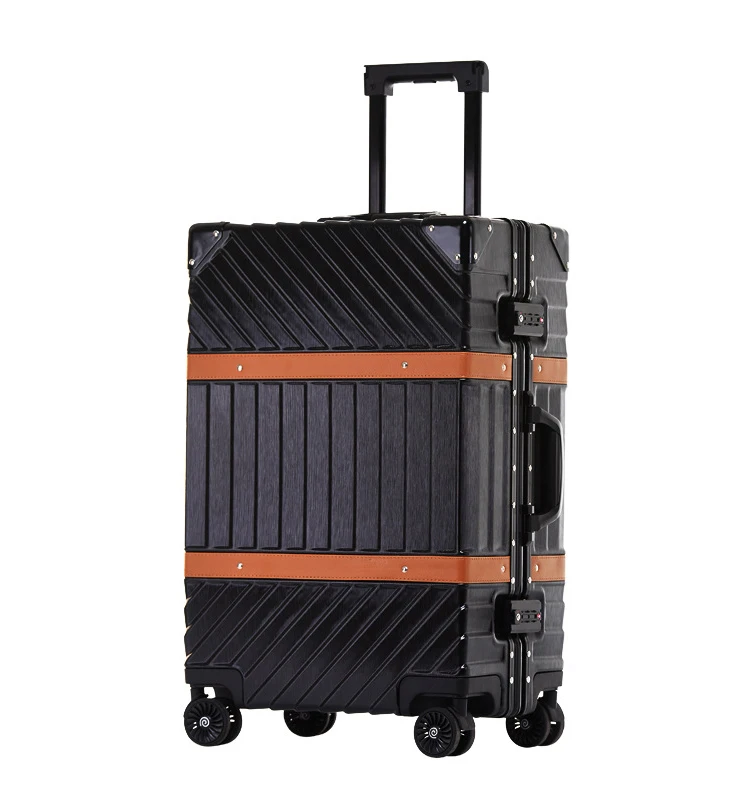 Wholesale New Style Luggage set Aluminum Frame Trolley Case Pc Hard Shell travel Suitcase with Lock