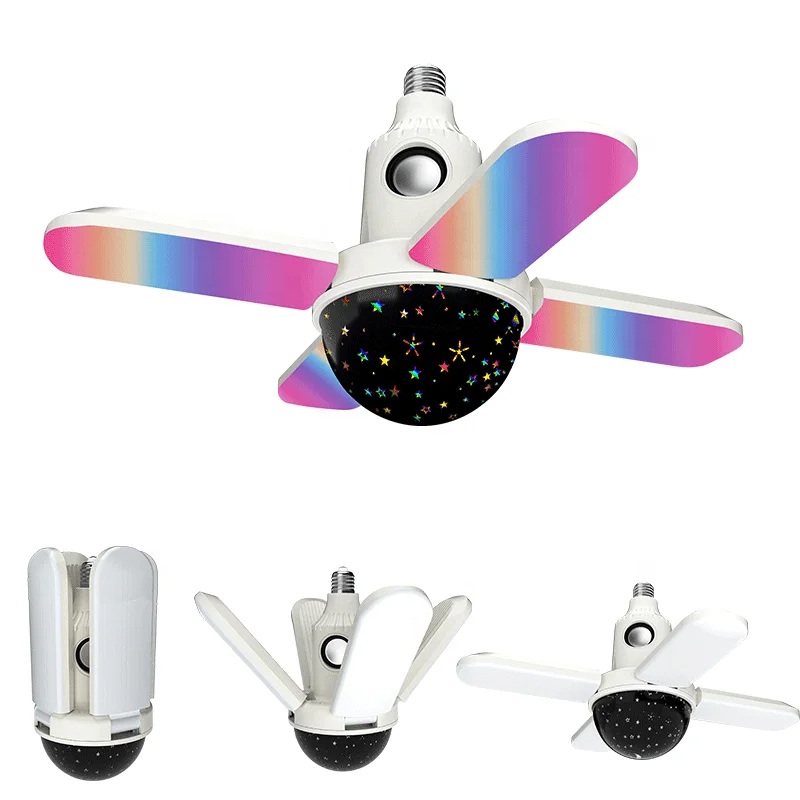 50W E27 RGBW Starry Night Light Projector with Remote Control LED Music Bulb Bombillo for Holiday,Dancing Bar,Coffee Shop