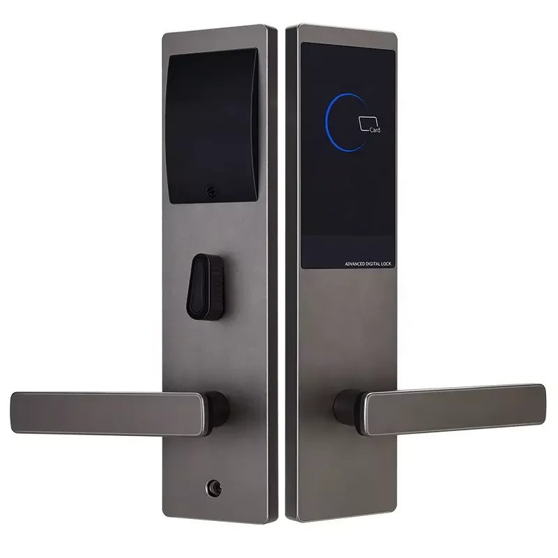 Aluminum Hotel Door Safety Lock Bluetooth Management System Rfid Card Smart Door Lock For High Class Hotel