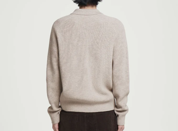 New Custom Man Turn-down Collar Long Sleeve High Quality Rim Hem knitted Sweater 2024 Autumn Vintage Knitted Cardigan For Man