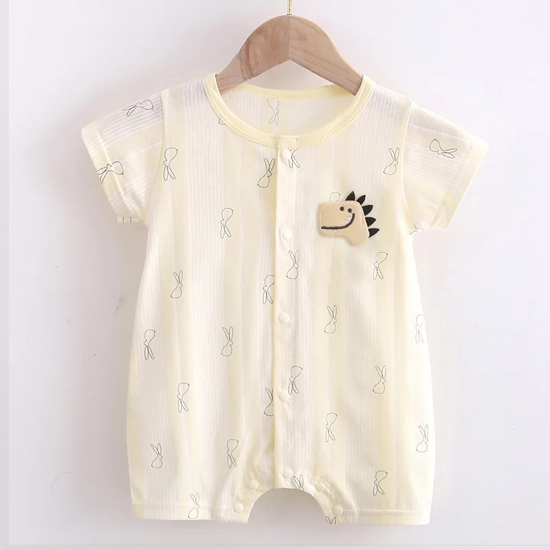 Newborns thin rompers baby organic cotton summer kids wear toddlers jumpsuits infants baby girls boys pajamas 0-3-9-12 months