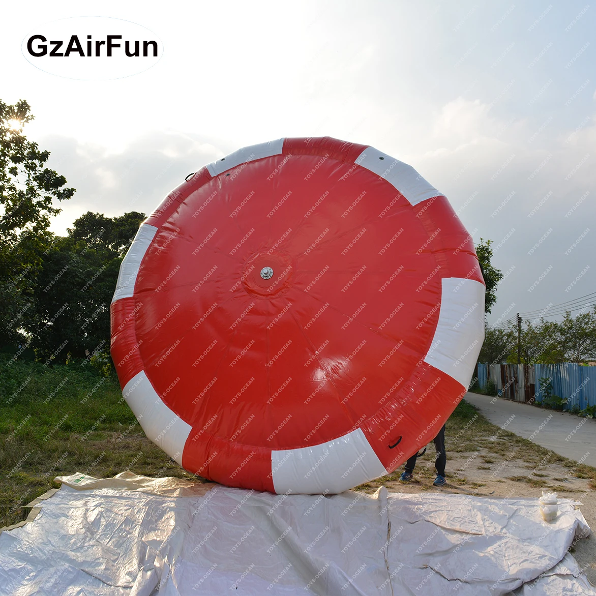 Inflatable Disco Boat Inflatable Water Spinner Gyro Flying Disco Ball