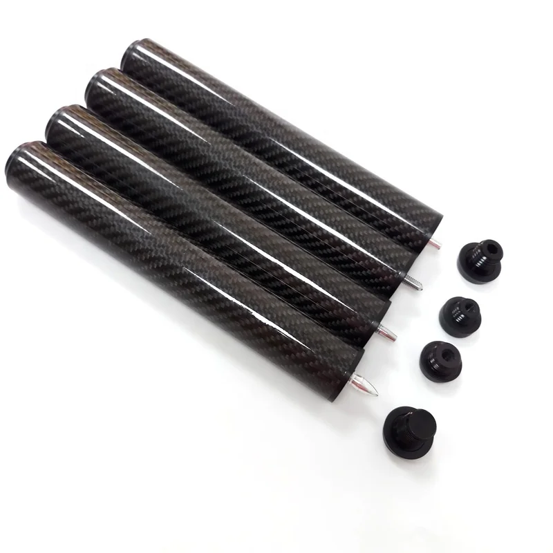 Economic 8inch Black Carbon Billiards Pool Cue Extensions for Mezz/P3/Fury/Uni-Loc Cues Wholesale Extenders