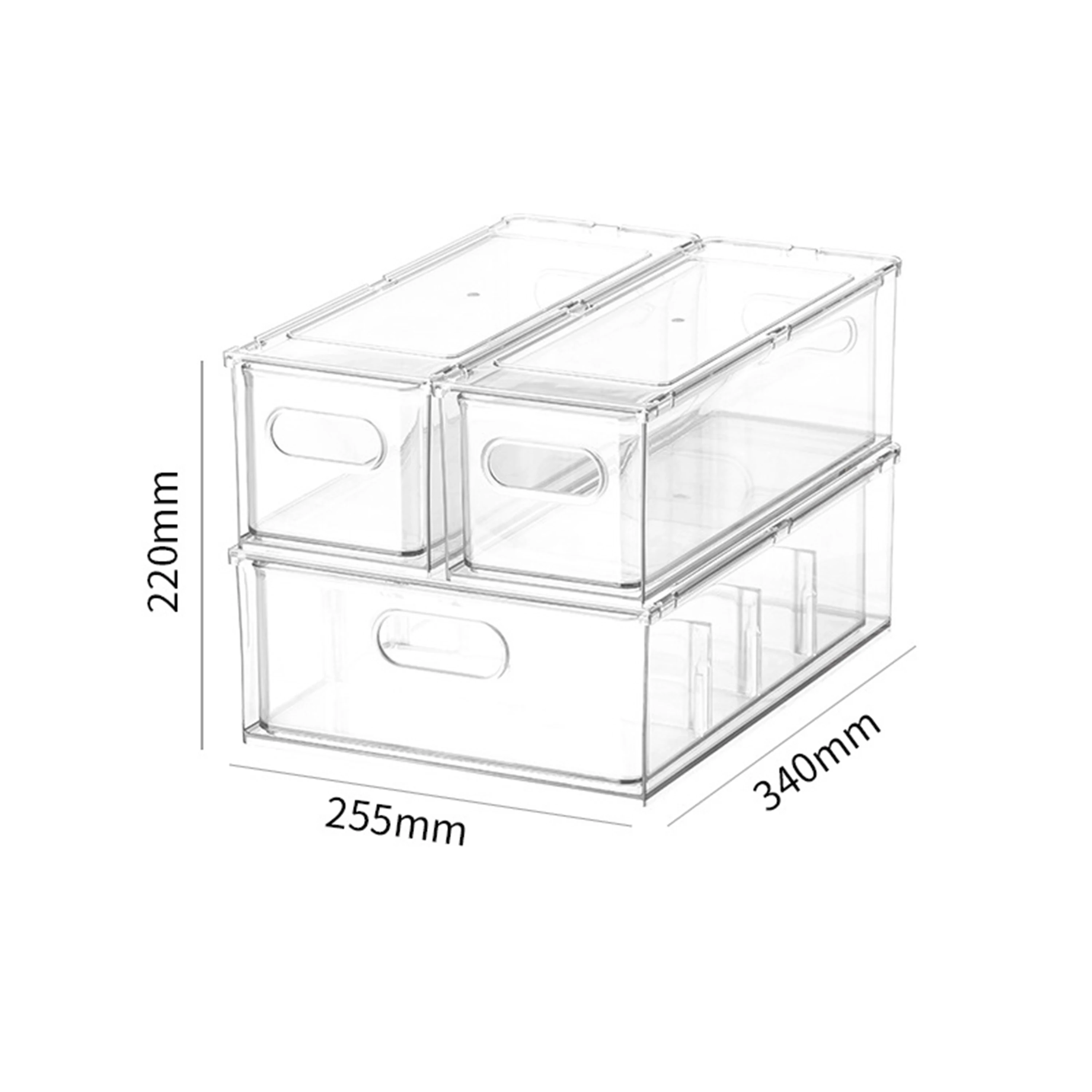 GREENSIDE Multipurpose PET Plastic Sundries And Pantry Storage Food Storage Box Drawer With Divider