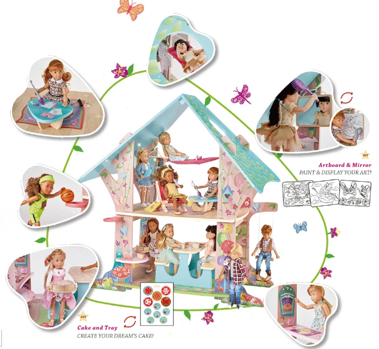 Kruselings Magical Forest Clubhouse Girls Dolls House For Kids Girl