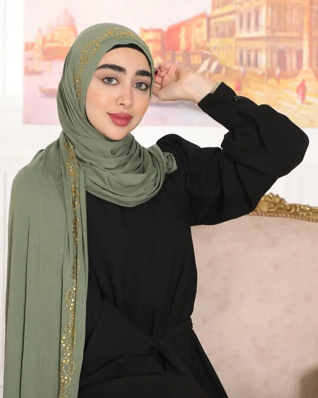 High Quality crystal Jersey Hijabs rhinestone cotton Scarf Solid Color Beaded Latest Muslim Fashion Hijabs