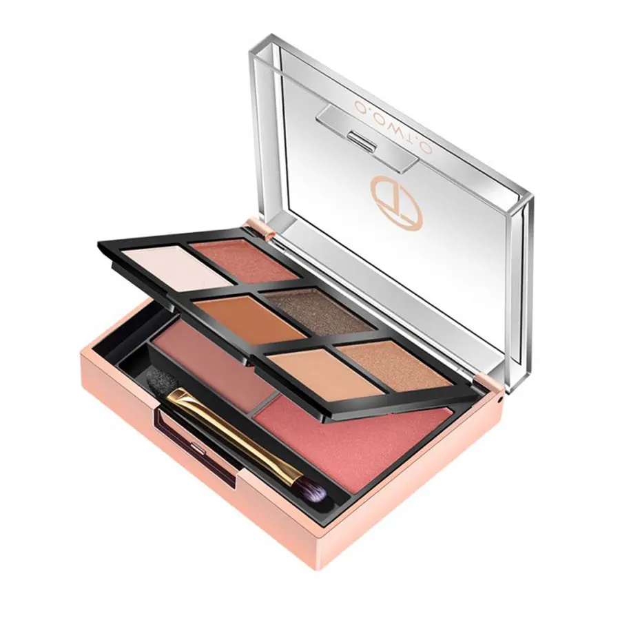O.TWO.O Rich Warm Glow Colors Eyeshadow Palette High Saturation Silky Texture Smooth Long Wear Vegan Makeup Blusher Palette