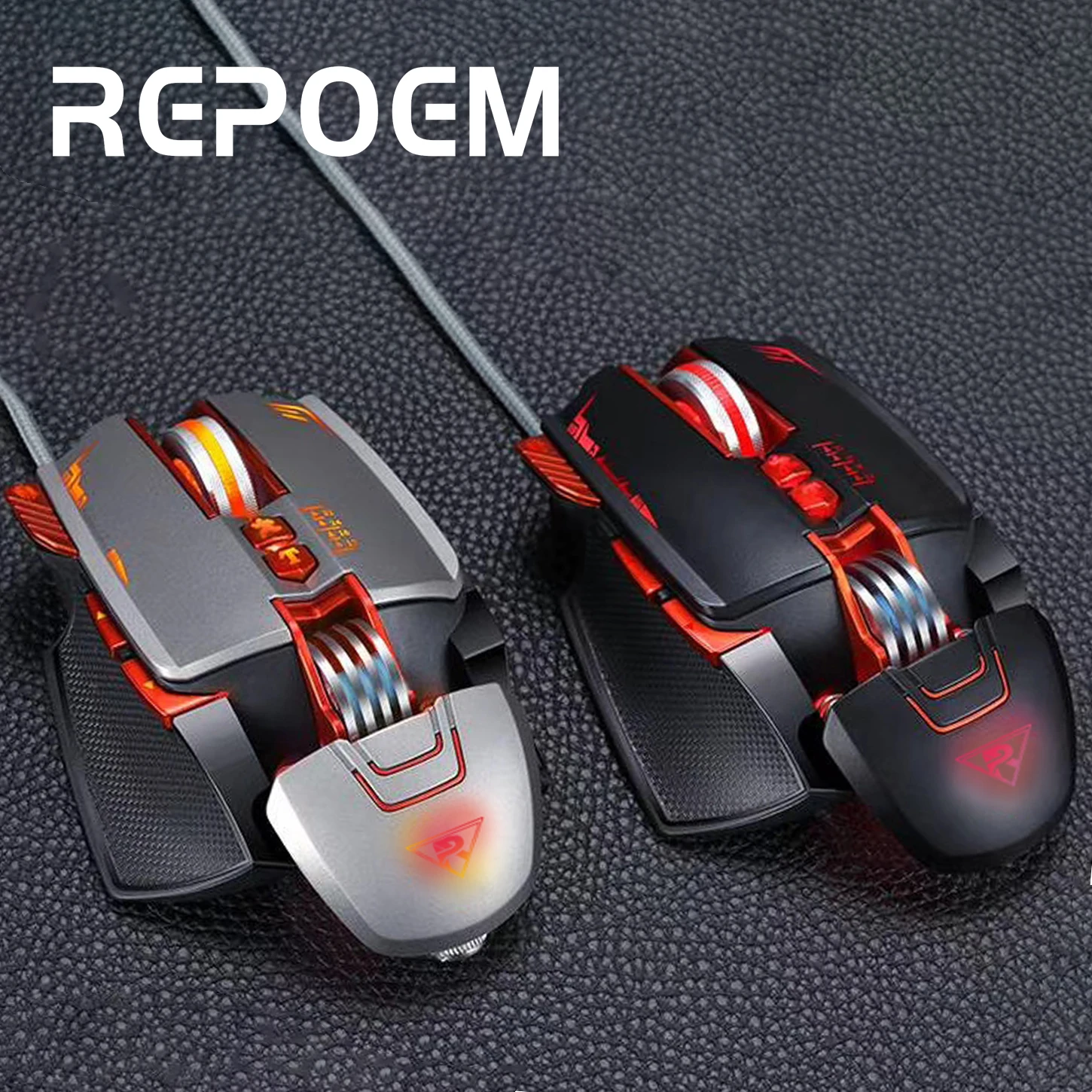 Индивидуальная светодиодная игровая мышь проводная RGB программируемая Механическая