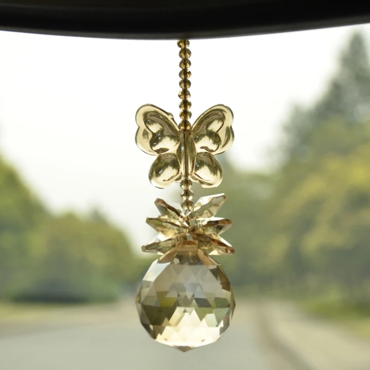 8 inches Butterfly Crystal Car Hanging Accessories Decoration