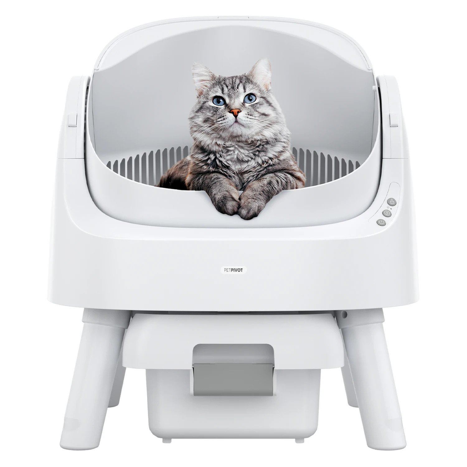 PETPIVOT Automatic Self-Cleaning Cat Litter Box, 10L Waste Capacity, Ideal for Multi-Cat Households