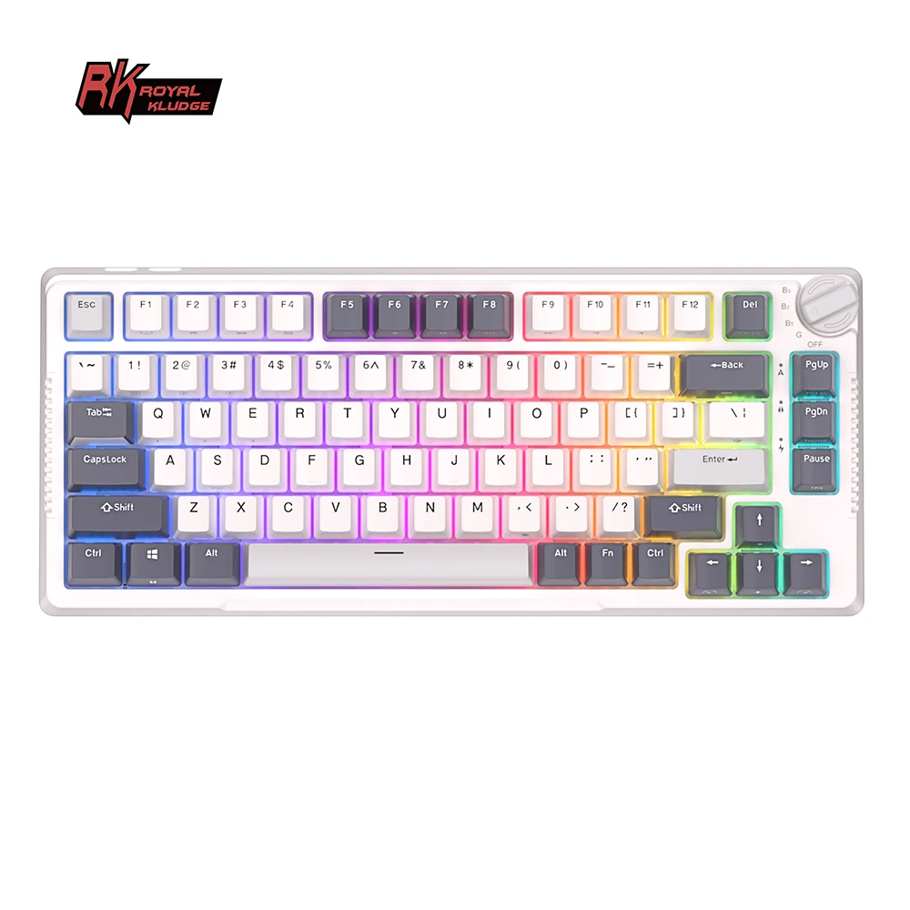 Королевский клудж RK H81 конструкция с тремя режимами 75% прокладка крепление RGB подсветкой игровая механическая клавиатура 81 ключи hotswap