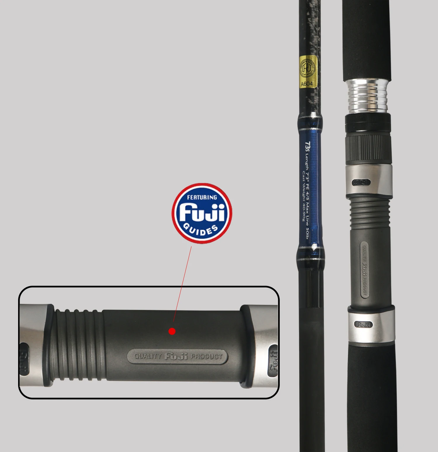 Hot selling 2.2m sea fishing  bass spinning fishing rod carbon fiber fuji jigging rod