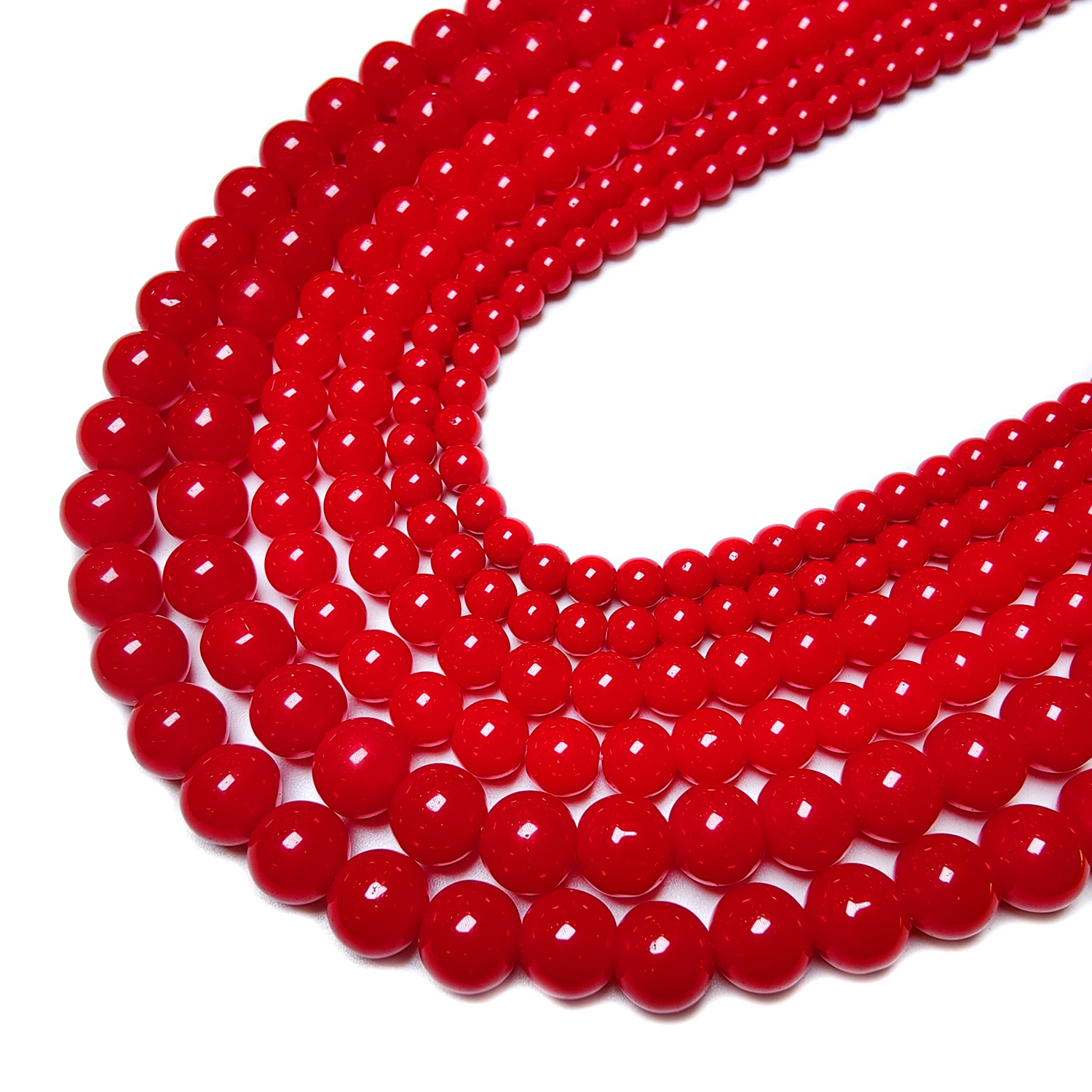 Zhenzhen Polished Optimized red coral stone energy healing beads semi-finished DIY bracelet necklace earrings jewelry making