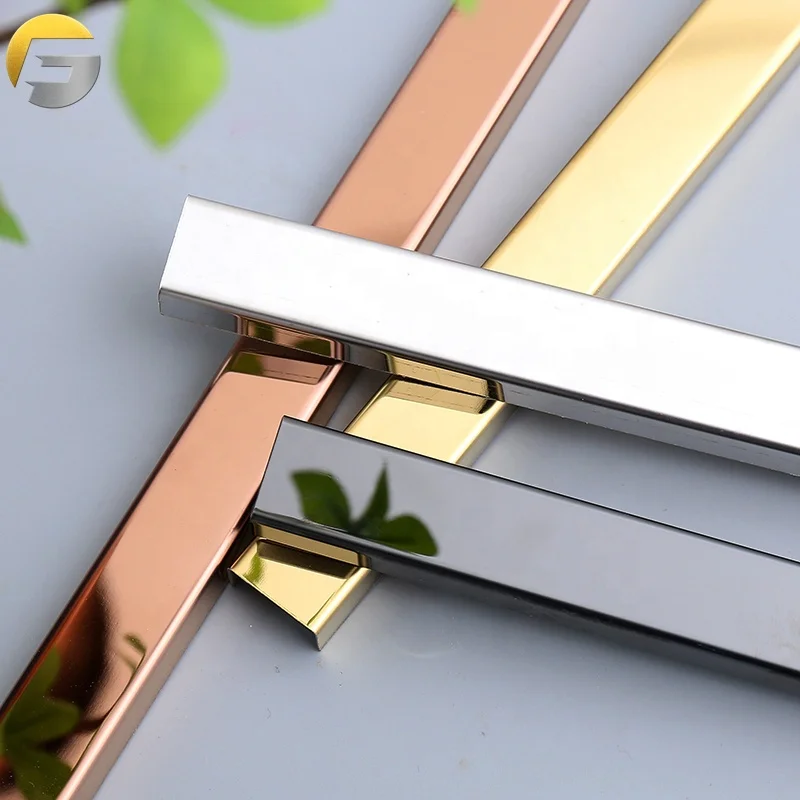 CL0126 304 U-образная металлическая плитка внутренняя отделка для плитки из нержавеющей стали Декоративная полоса