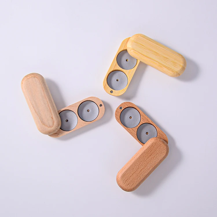 Empty  Bamboo Box Powder Compact Multi-color Eyeshadow Case Container Blush Box