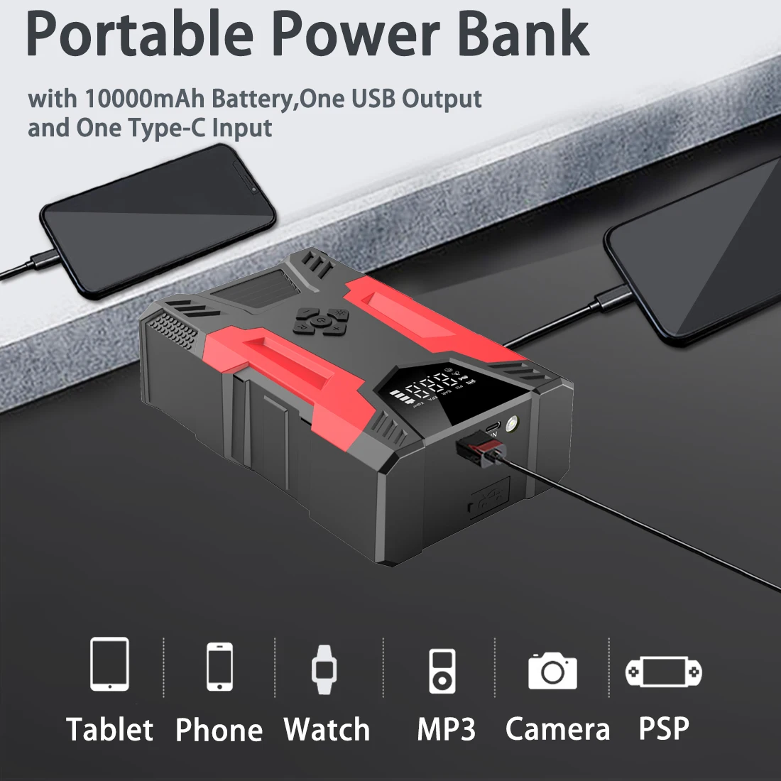 Wholesale Portable 2000Amp Peak Car Jump Starter with Air Compressor Multi-Function Jump Starter Battery Pack with Air Pump