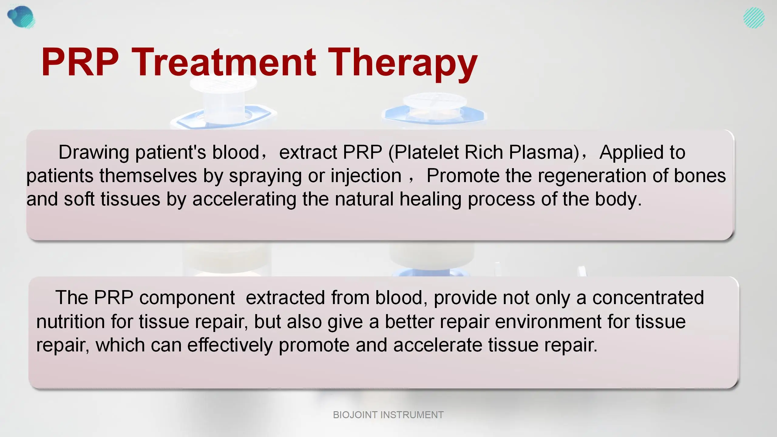 Biojoint пластинчатая богатая плазма PRP двойной шприц, 50 мл PRP наборы настольная центрифуга