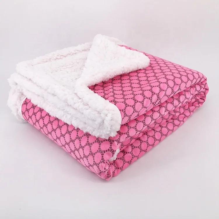 Wholesale High Quality Fleece Blanket Children Warm Polyester Reversible Flannel Sherpa Baby Blanket for Winter Jacquard