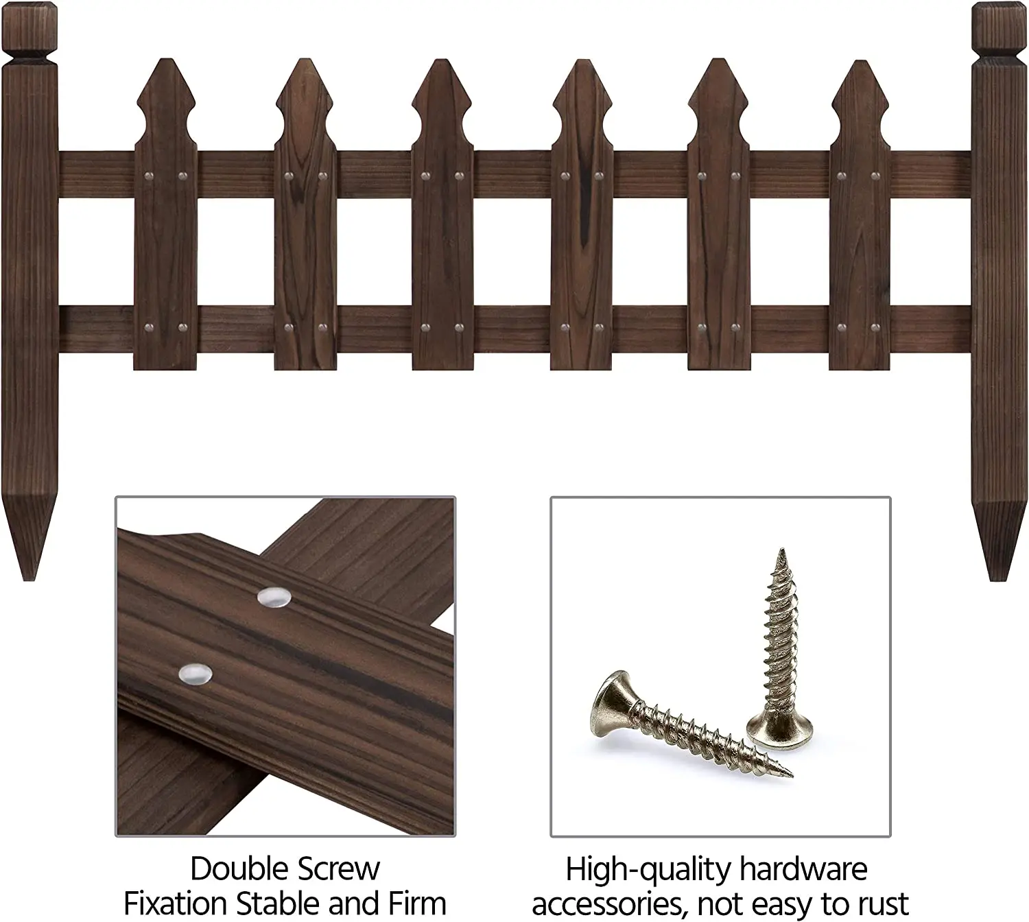 Customized Decorative Posts Flower Plants Pool Wood Picket Garden Fence Edging Garden Yard Border Edging Panels