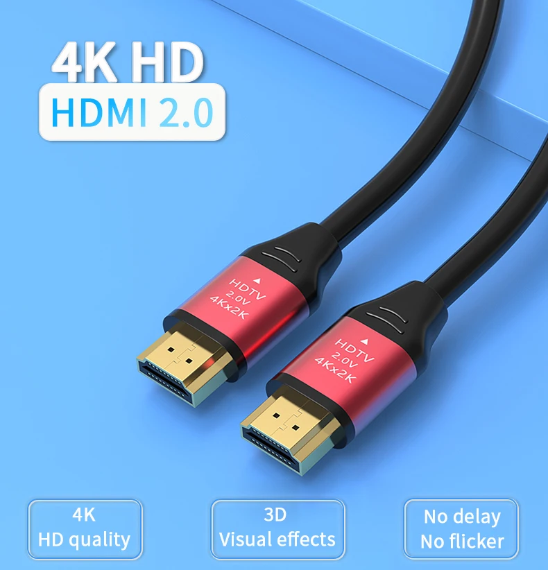 High Quality V2.0 4K 60HZ HDMI2.0 Cable Video Cables Gold Plated Male to Male for HDTV HDMI Cable 4K for computer accessories