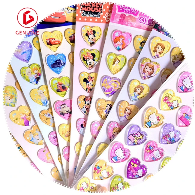 Self Adhesive Custom Kiss Cut Sticker heart Kids cartoon Stickers