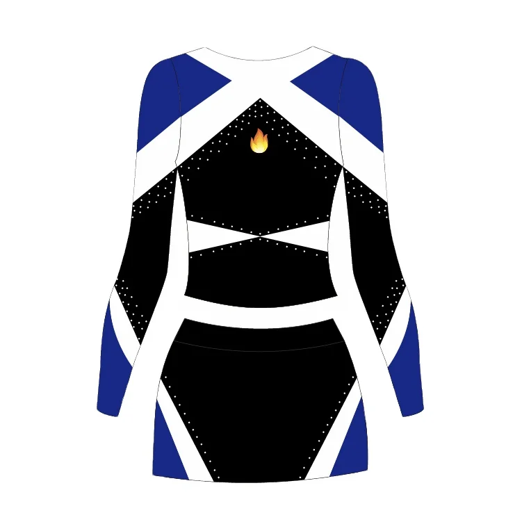 Ace Sports Wholesale Latest High School Long Sleeve Girl Cheerleader Skirt Costume Custom Rhinestone Cheerleading Uniforms