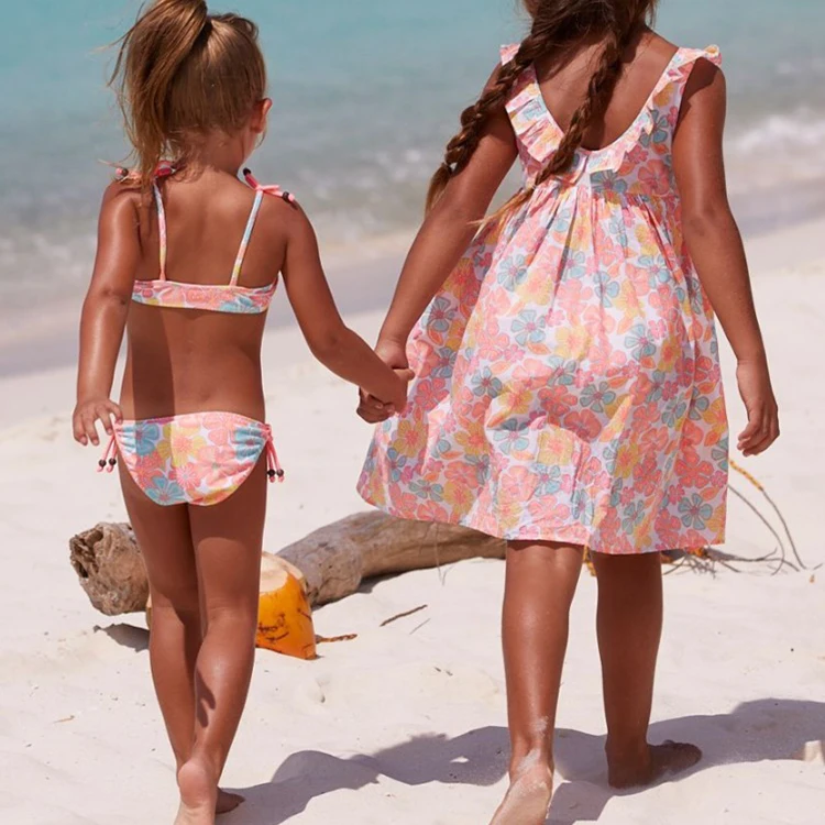 Factory  New Arrival Polyester Custom Free Designer Breathable Girls Swimwear Kids Bikini Swim Suits Kids Swimsuits