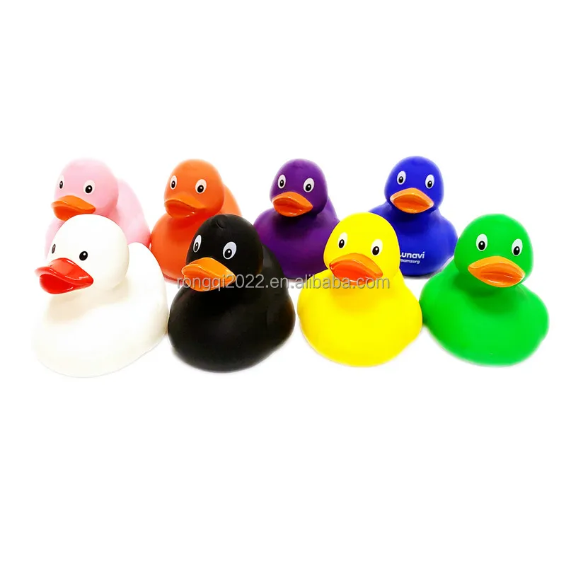 Милая ПВХ утка для ванны для рекламных выдавливания на заказ синяя резиновая утка оптом с вашим фирменным логотипом напечатанная фиолетовая утка