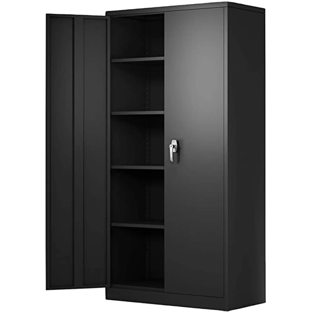 Шкаф для хранения из листового металла, стальной шкаф для хранения с 4 регулируемыми полками для гаража