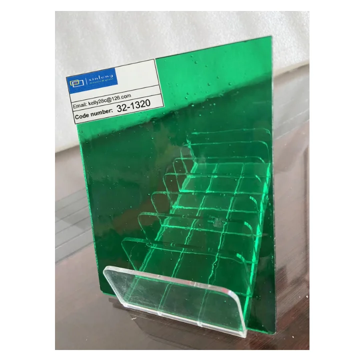 stained glass for crafts, lamps, mosaics, decorations translucent green color glass