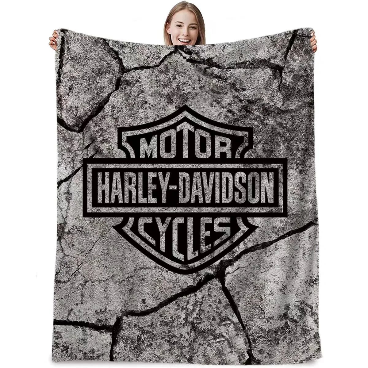 2023 Newest hot selling wholesale high quality customized harley davidson motorcycle style famous brand luxury designer blanket