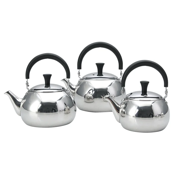 Japanese Style Stainless Steel Water Kettle Tea Kettle with Bakelite Handle Metal Whistle Kettle Silver