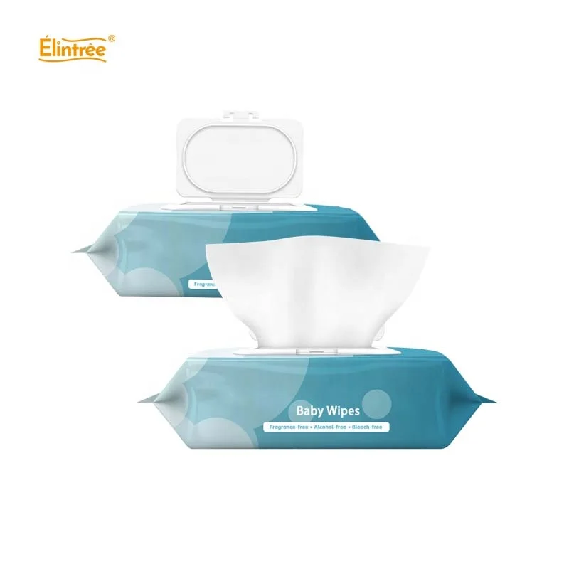 Elintree Disposable Alcohol Free Wet Cleaning Wet Wipes Unscented Moist Baby Wet Napkins For Hand