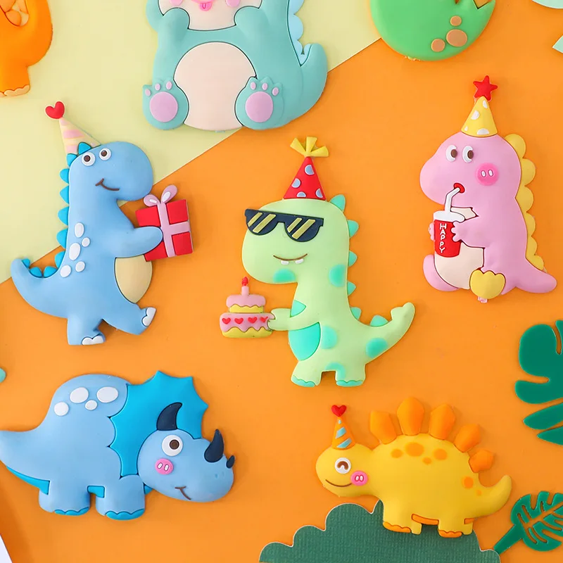 new style soft rubber Cartoon dinosaur series plug-in boy birthday cake decorative supplies