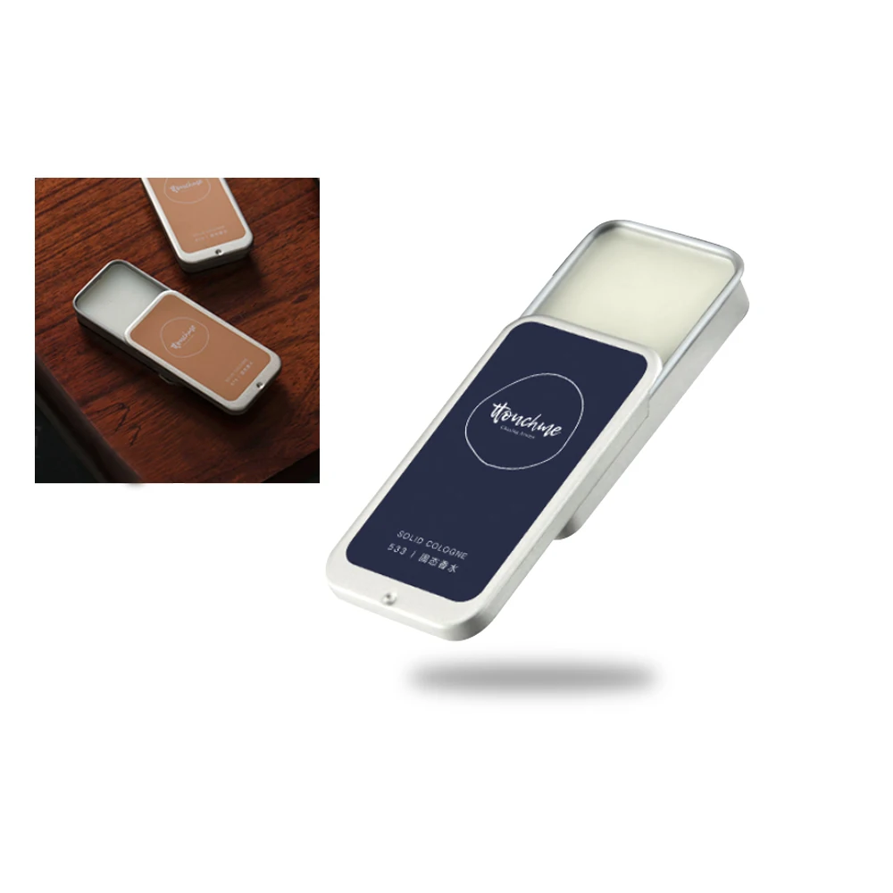 Factory Supply Small Slide Top Solid Perfume Storage Metal Tin Box