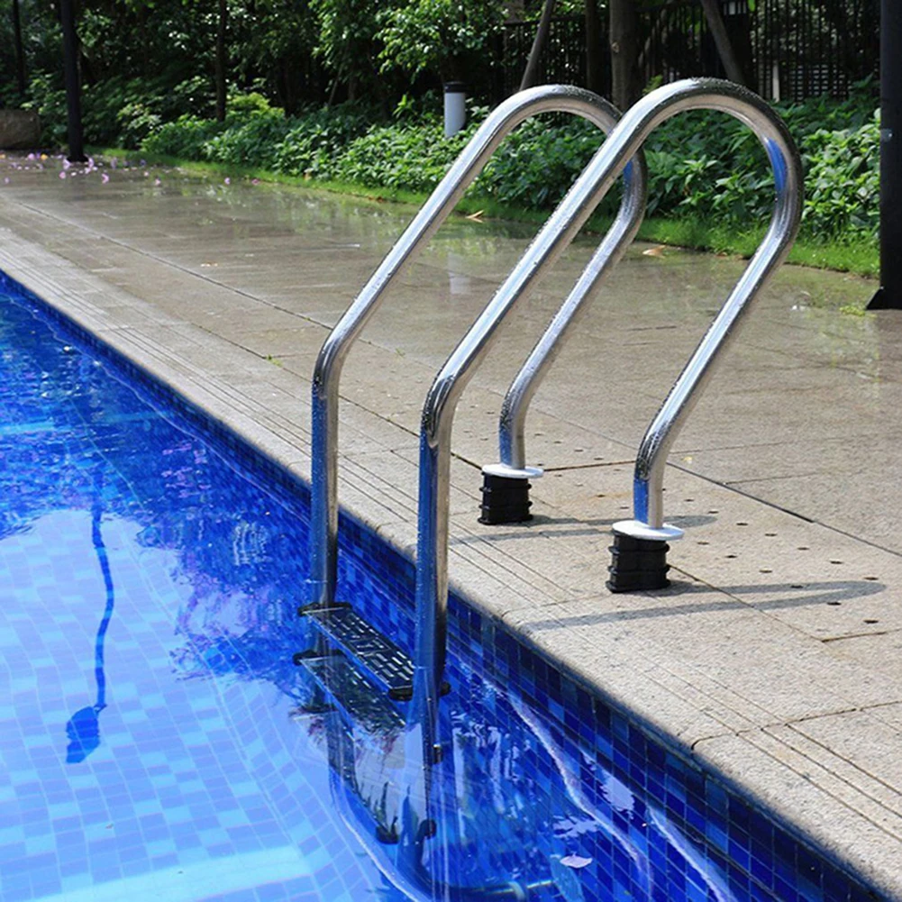 Factory wholesale 2 3 4 5 steps swimming pool metal stainless steel 304 316 ladder with plastic or stainless steel step