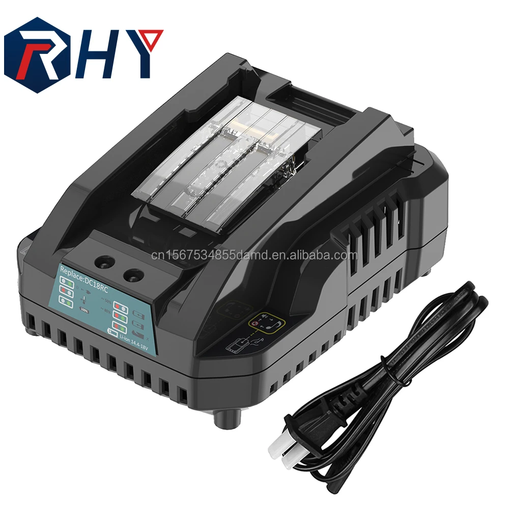 RHY Factory Direct 14.4V-18V Li-ion Battery Charger Rapid 3A Charging Battery Charger Replacement For Makitas DC18SD DC18RC