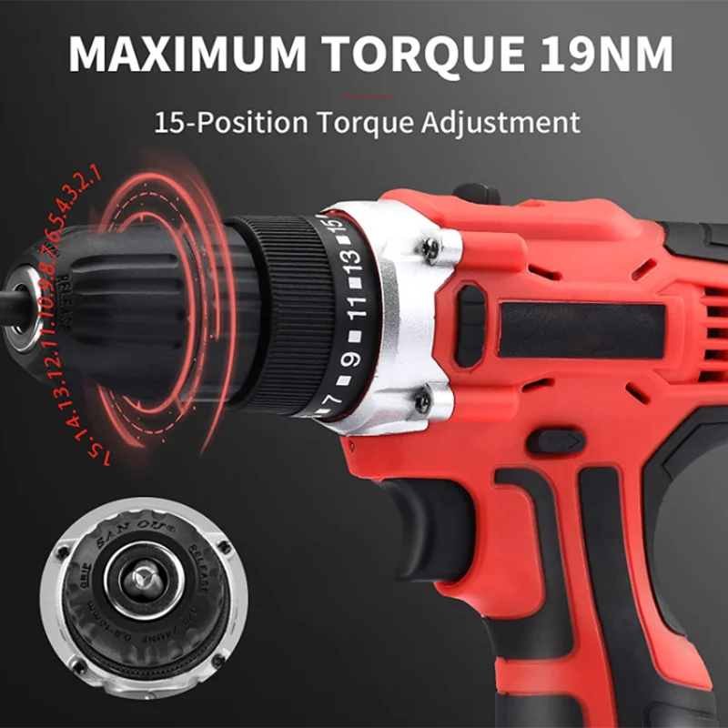 Custom Cheap 12v Lithium Battery Drill Craft Cordless Drill Set High Power Tool Screwdriver Electric Drill