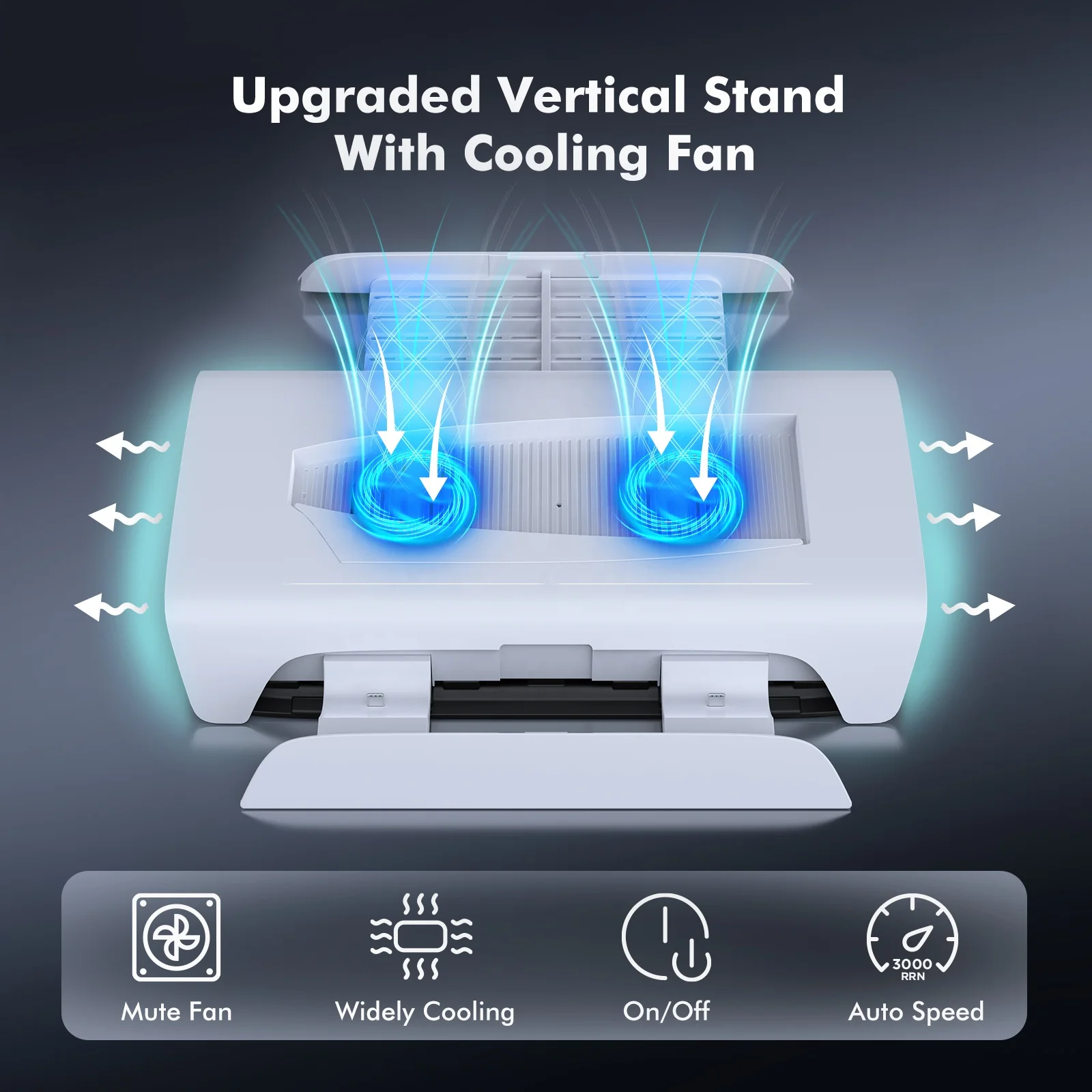 KIWIHOME Digital Vertical Stand With Cooling Fan and Dual Controller Charger For Ps5 Console