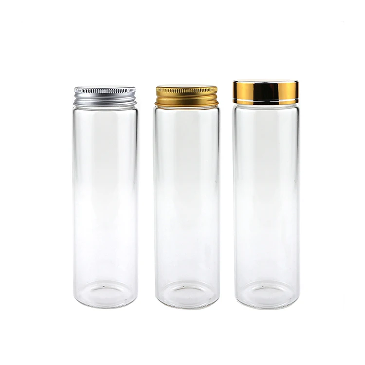 50ml 60ml 90ml 120ml 150ml 200ml 240ml Test Tube GlassTest Tube with Aluminum Screw Cap
