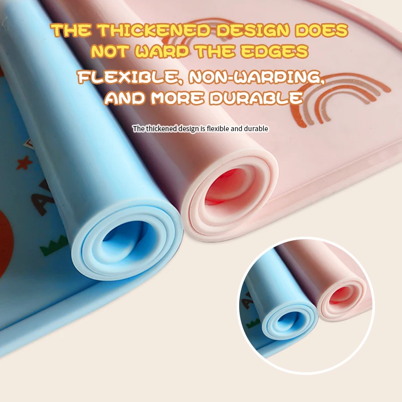 Environment-friendly multi-functional place mat baby feeding table mat food-grade material anti-dirty silicone place mat