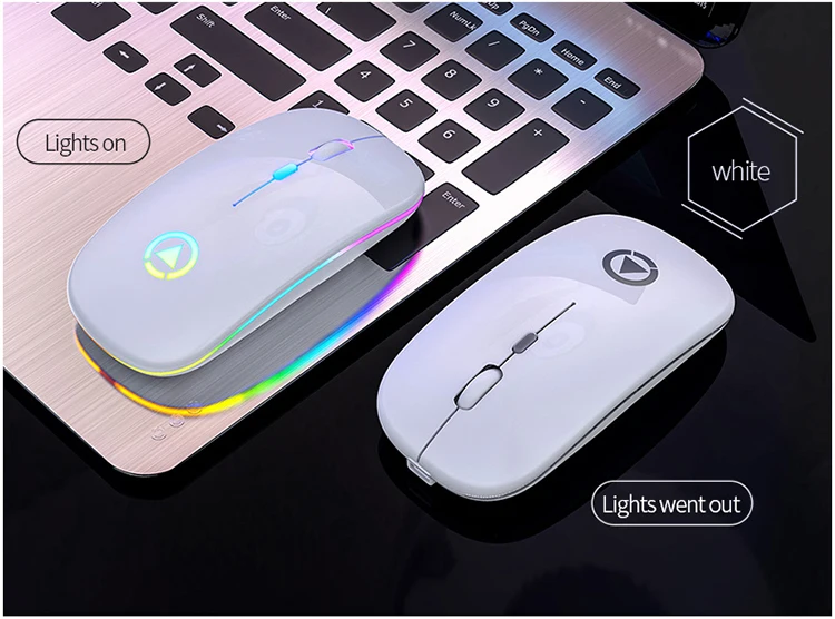 Hot New wireless gamer simplicity mouse rechargeable white optical trackball gaming mouse lightweight for Office and Home Use