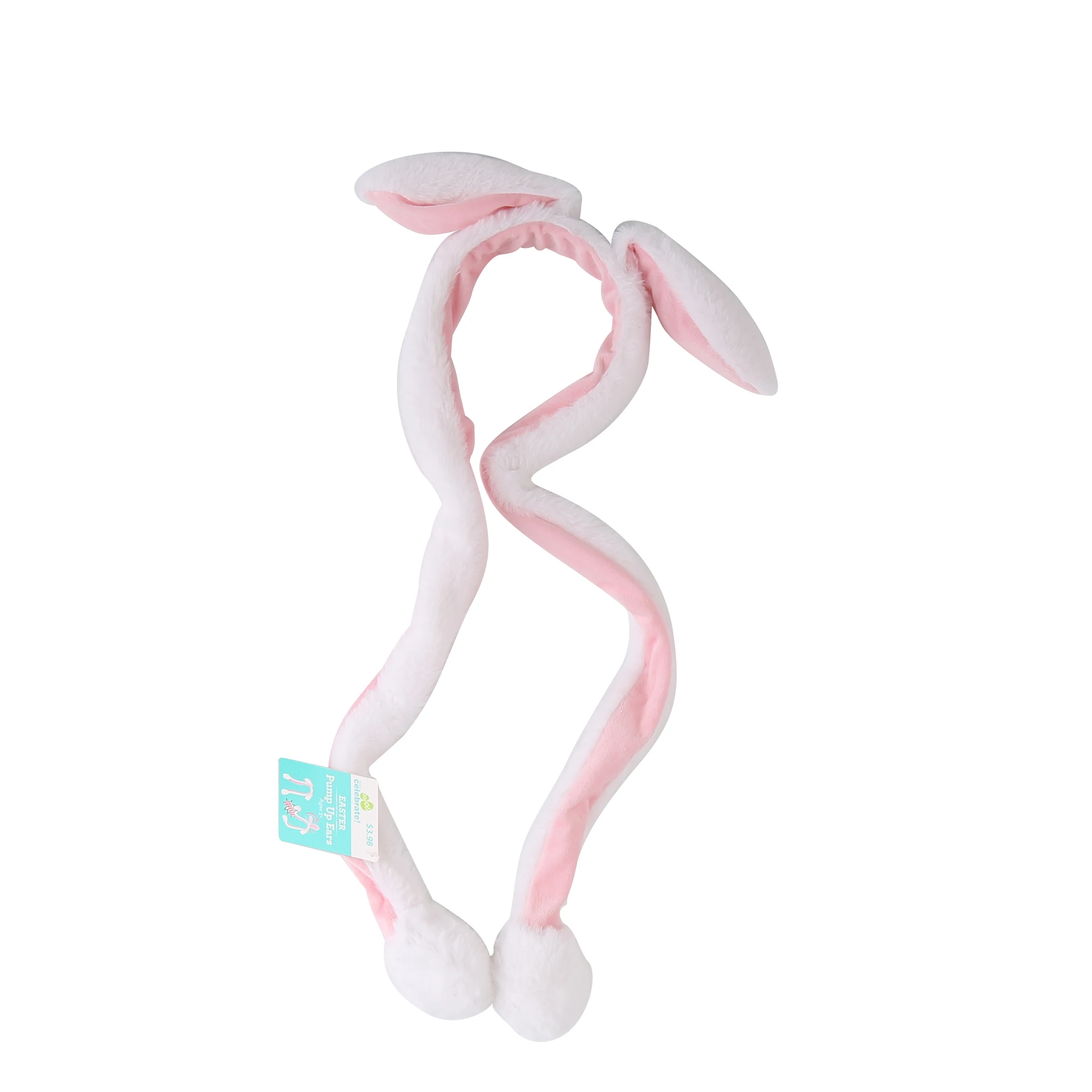 Easter Funny Plush Bunny Hat with Air Pumping and Ears Moving Hat Rabbit Animated Plush Cute Making Funny Hats
