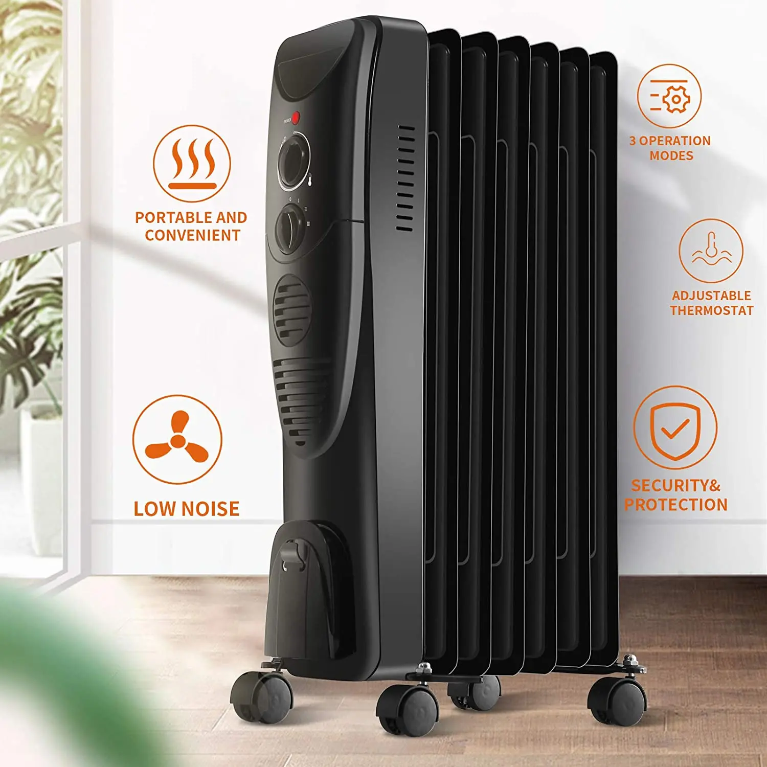 CE/GS/ROHS/ERP/SAA certified 1000W 2000W 3000W radiator filled 1000W Oil heater thermal electrical  heater