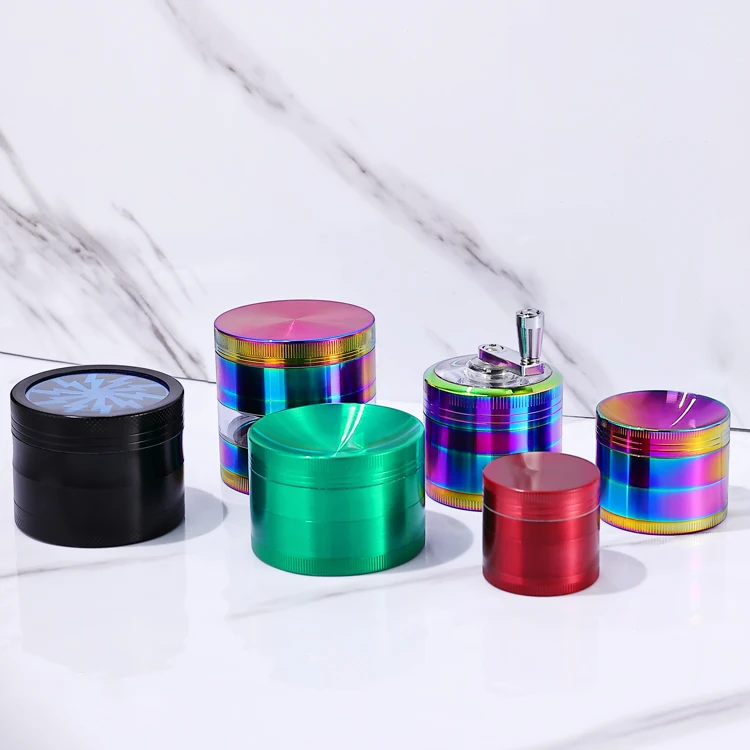 Custom Logo Burnisher Grinder Mechanical Metal Aluminium Grinders Zinc Alloy Material Coffee Grinder with Magnetic Closure