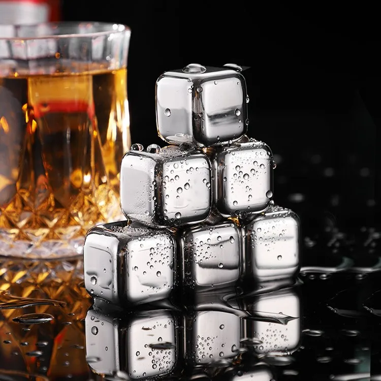 Bar accessories cooling stones food grade stainless steel 304 whiskey ice cube for cola red wine whiskey  drinks