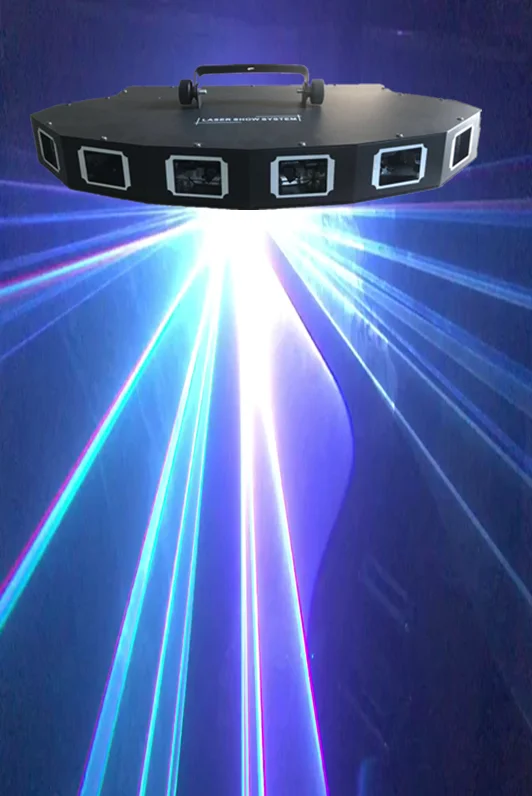 Stage Lighting Sector Six Head Full Color Scanning Line Laser Lamp Six Eyes Laser Light Bar Night Club DJ Equipment