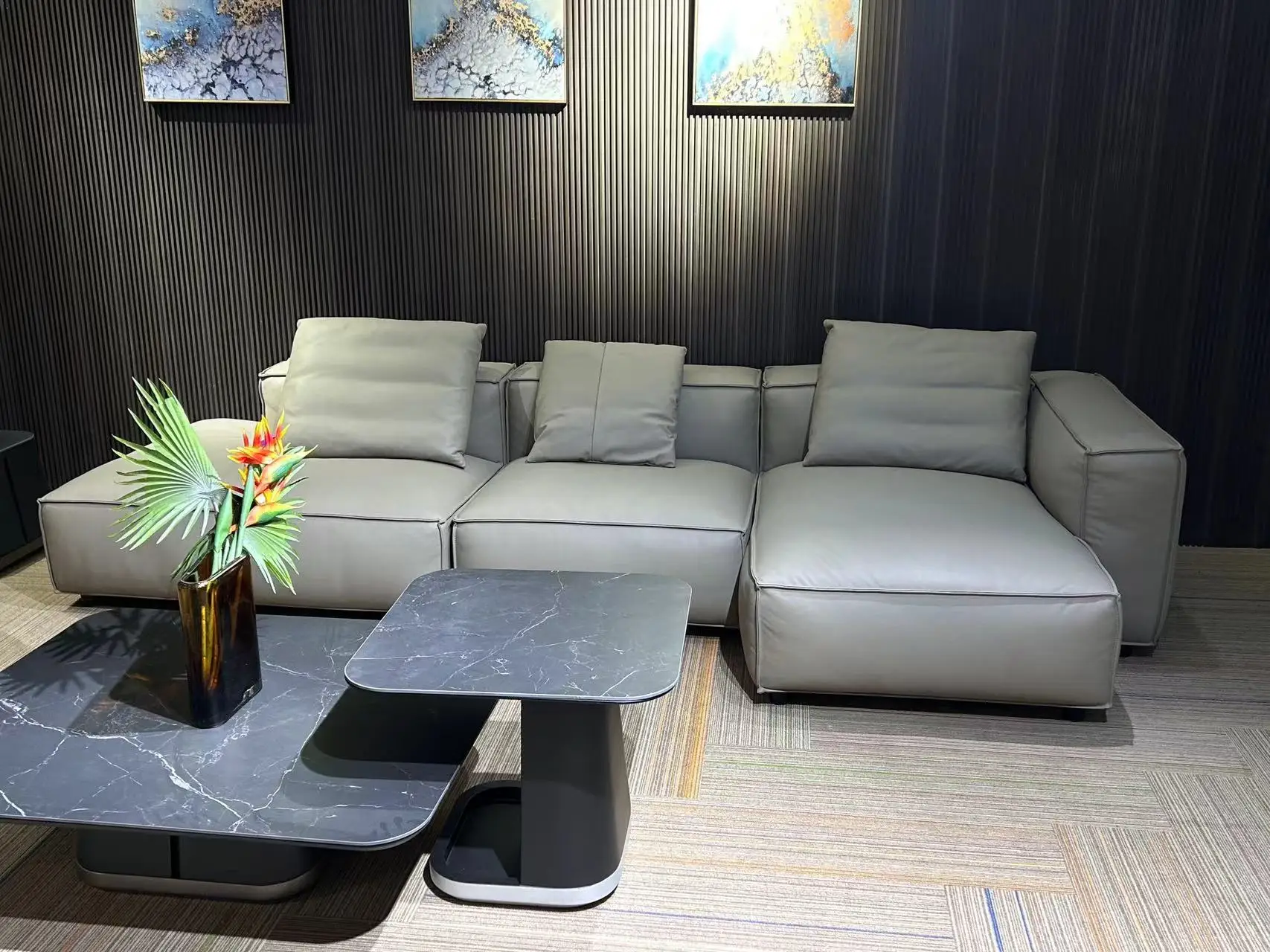 office sofa set furniture genuine leather sofa modern commercial sofa