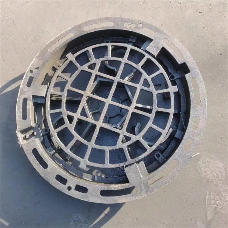 ductile iron manhole cover square cast Block campus sewer Can be customized sealed round bs en 124 ductile iron manhole cover